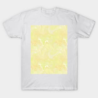 Pastel Yellow Silk Marble - Digital Liquid Paint T-Shirt